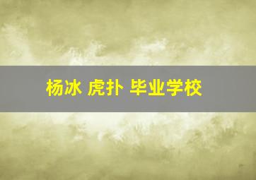 杨冰 虎扑 毕业学校